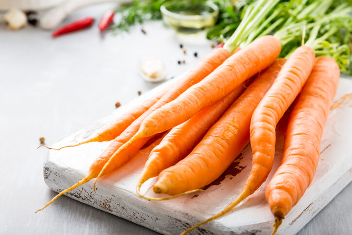 a bunch of carrots that are great to improve breast milk supply