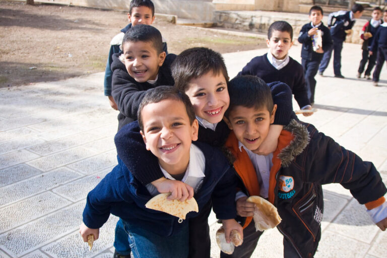 Lunch break at Muslim school on the Temple Mount