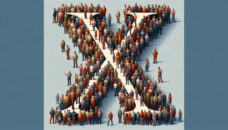 The letter X being portrayed by various men and boys of different ethnicities