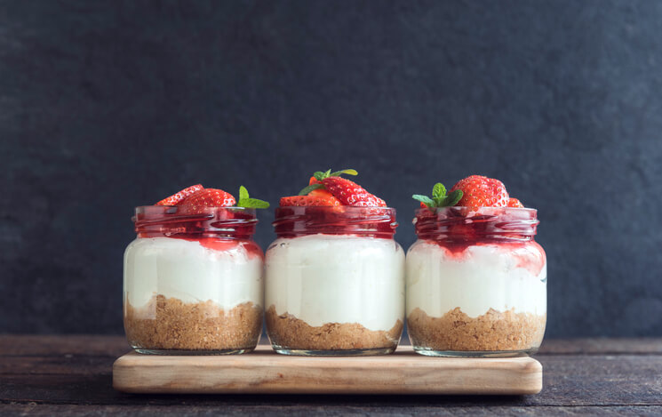 roasted strawberry jam and yogurt