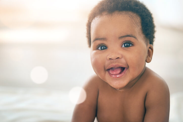 Shot of an adorable baby girl at home