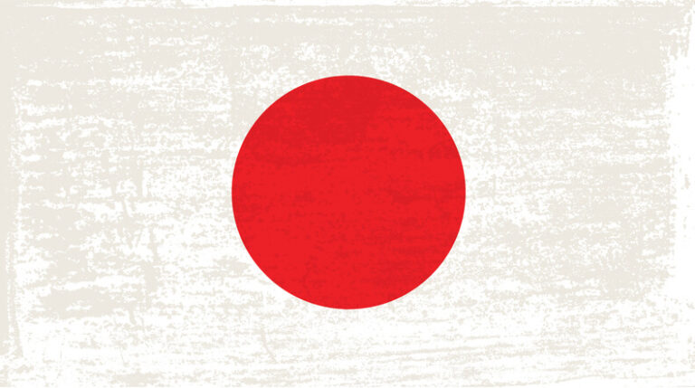 Grunge flag of Japan