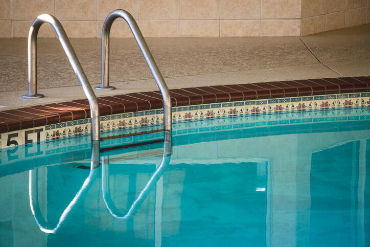 Indoor pool railing