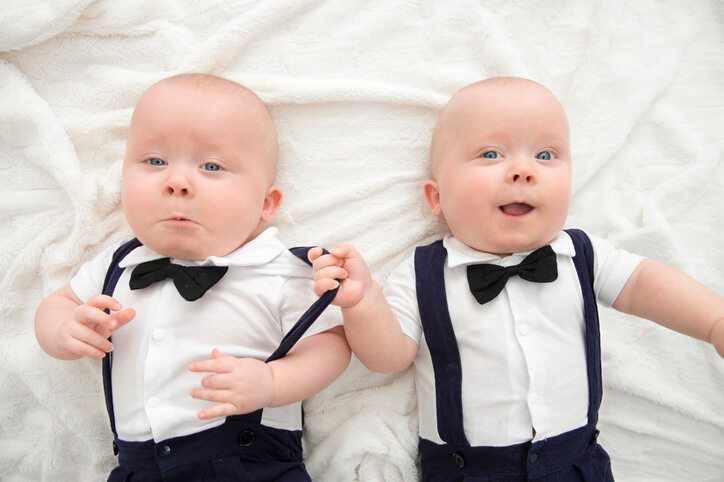 Identical twins in tuxedo