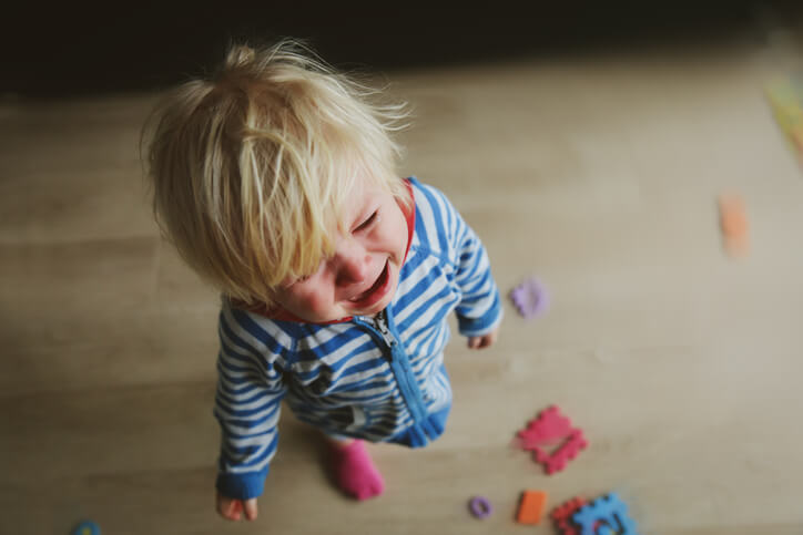 Crying child, depression and sadness