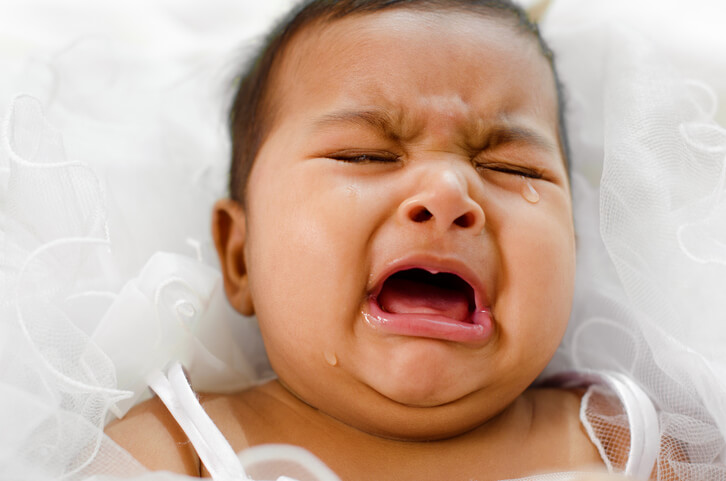 Crying Indian baby girl