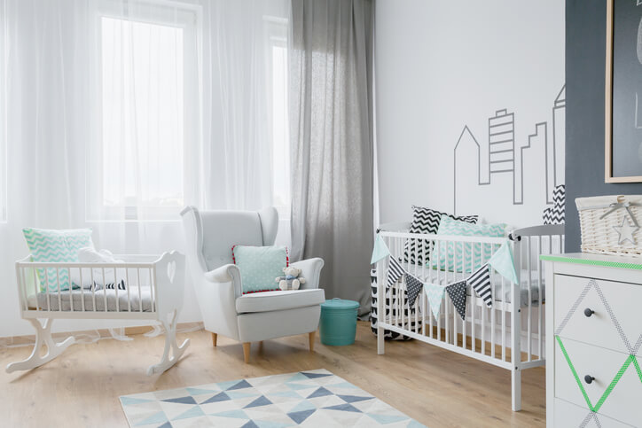 Lot of light in a baby's nursery