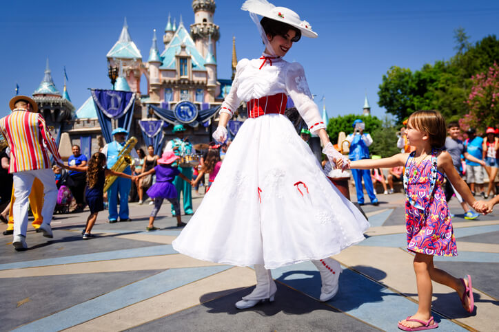 Mary Poppins dances at Disneyland