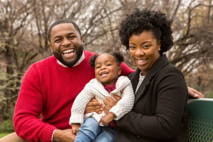 Happy African American family