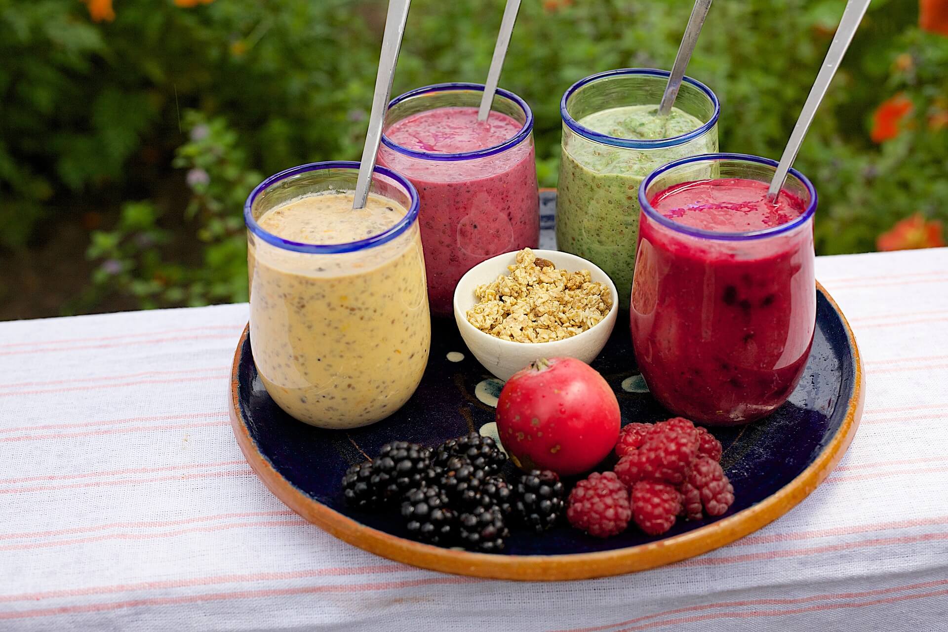 a variety of pregnancy smoothies