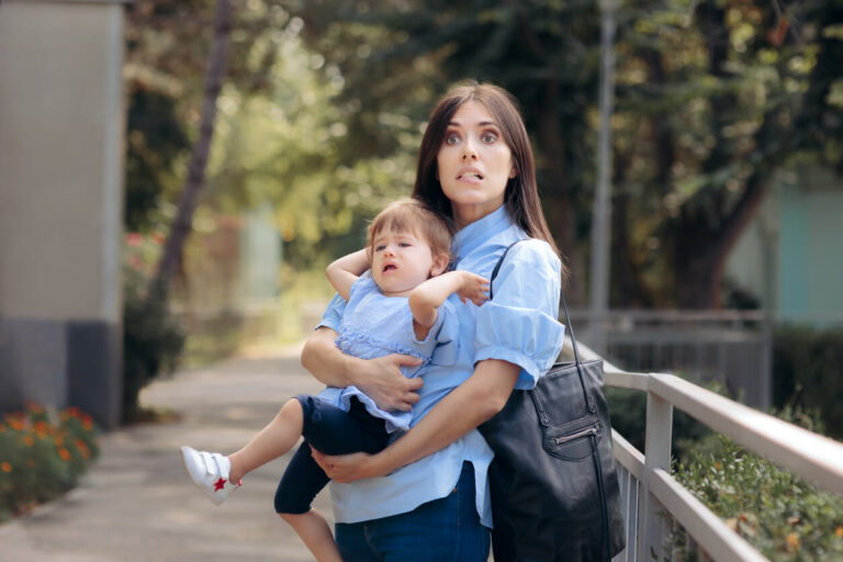 a toddler having a tantrum outside