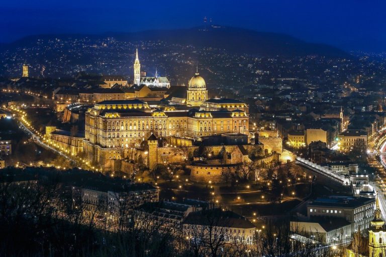 The night scenery in Budapest, Hungary.